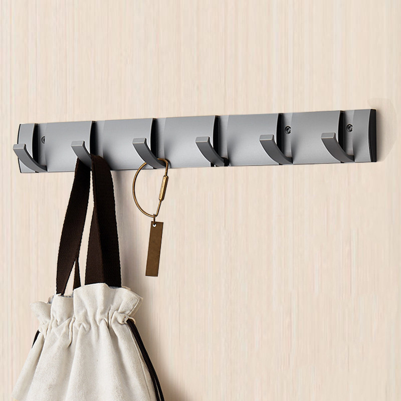 Large Capacity 6Hooks Design Door Coat Clothes Hooks Towel Clothes Wall Mounted Hanger Robe Hook