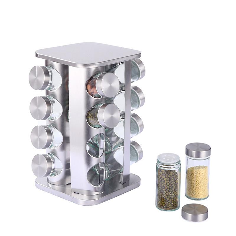 Kitchen Accessories Condiments Holder 360 Degree Revolving Seasoning Shelf  Rotating Spice Bottle Rack Organizer