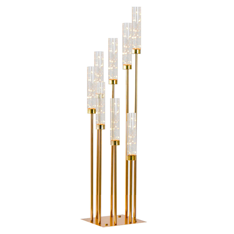 Made In China Gold Candelabra Wedding Centerpieces Candle Stick Stands Luxury Tall Vases For Centerpieces Wedding Gold