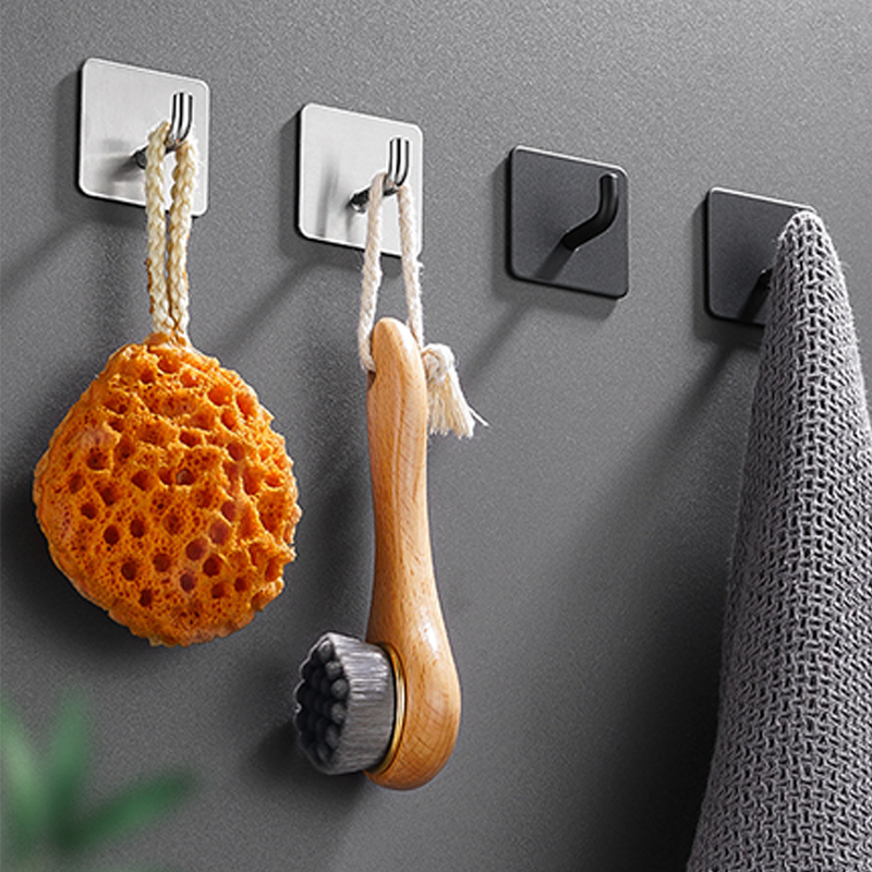 Heavy Duty Wall Mount Door Self Adhesive Hanger Hooks Robe Coat Hooks Hanging For Kitchen Bathroom