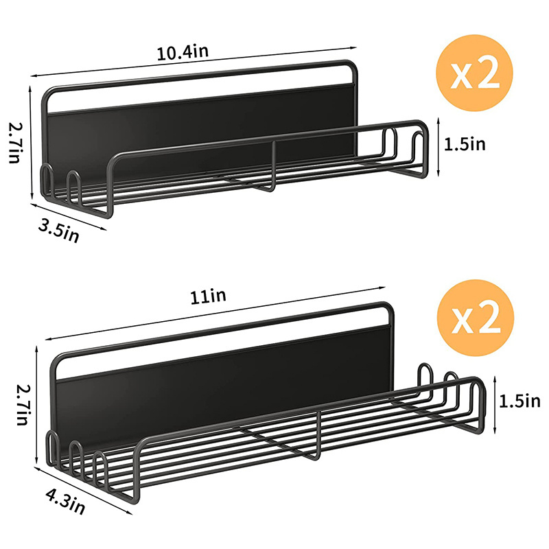 Hot Sale Cabinet Organizer No Drilling Wall Mounted Spice Holder Bottle Organizer Rustproof Seasoning Storage Rack