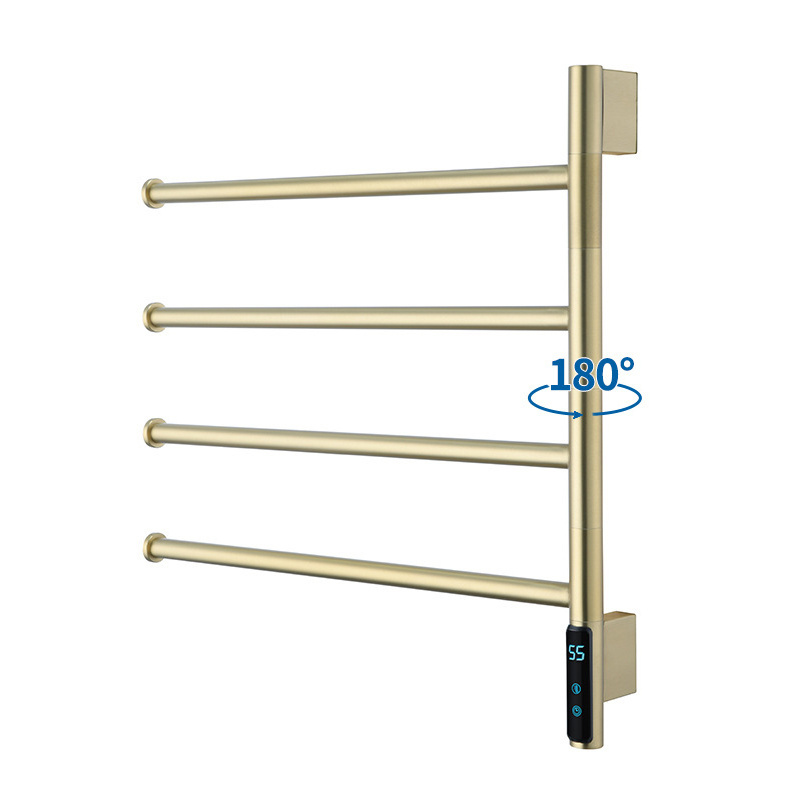 Advanced Technology Custom Black Flat Bar Electric Towel Rack Towel Shelf Rack Heated Vertical Towel Rack Rose Gold