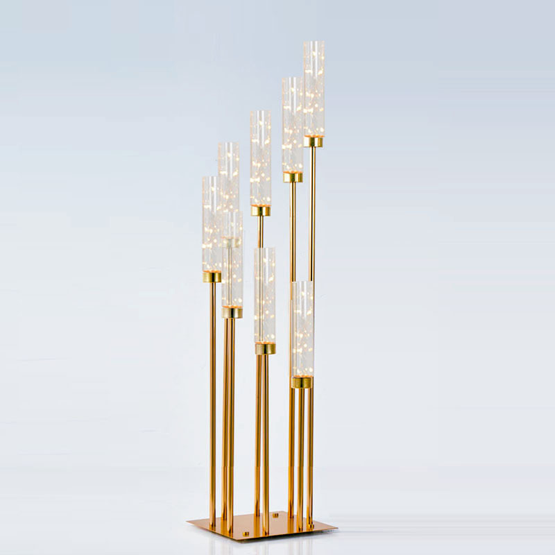 Low Moq Centerpiece Candelabra Everlasting Candle Metal Stick Floor Candle Stands Tall Glass Candle Holders