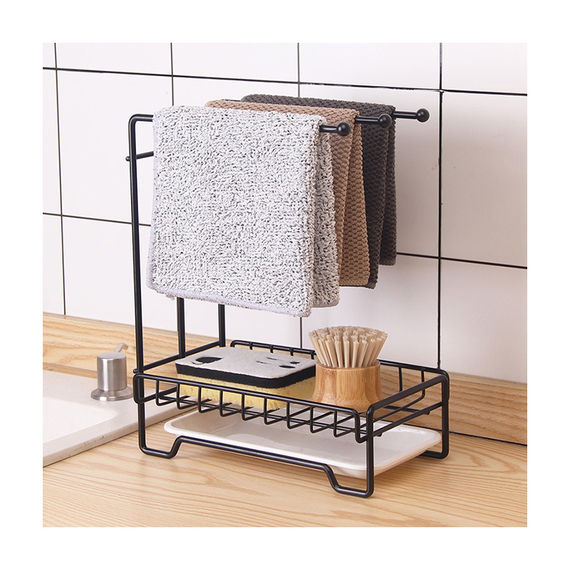 Hot Sell Collapsible Shelving Kitchen Sponge Holder Dish Towel Rack Under Narrow Bath Sink Sieve  Pull Out Cabinet Organizer