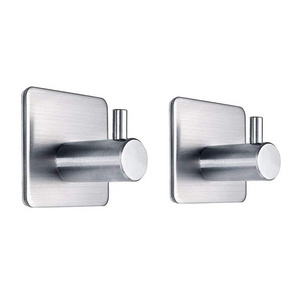 Manufacturer Stainless Steel Adhesive Wall Mount Robe Coat Rack Clothes Hook Metal for Bathroom