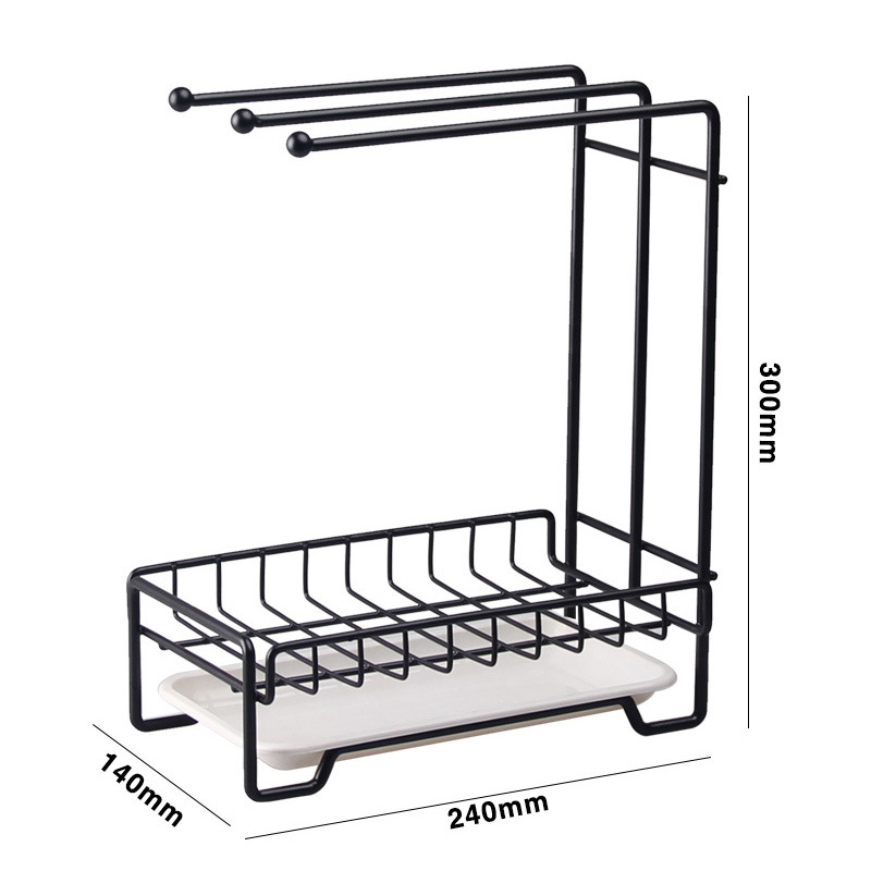 Hot Sell Collapsible Shelving Kitchen Sponge Holder Dish Towel Rack Under Narrow Bath Sink Sieve  Pull Out Cabinet Organizer