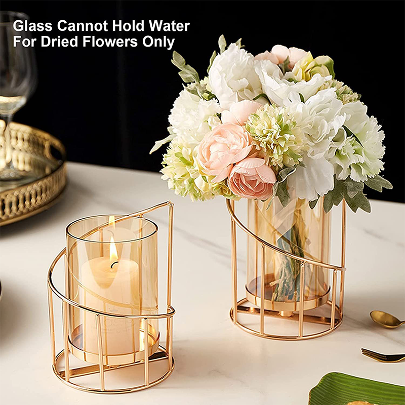 Nordic Glass Tea Light Holder Home Decorative Pillar Candle Holder Lanterns and Candle Jars Tabletop Centerpieces