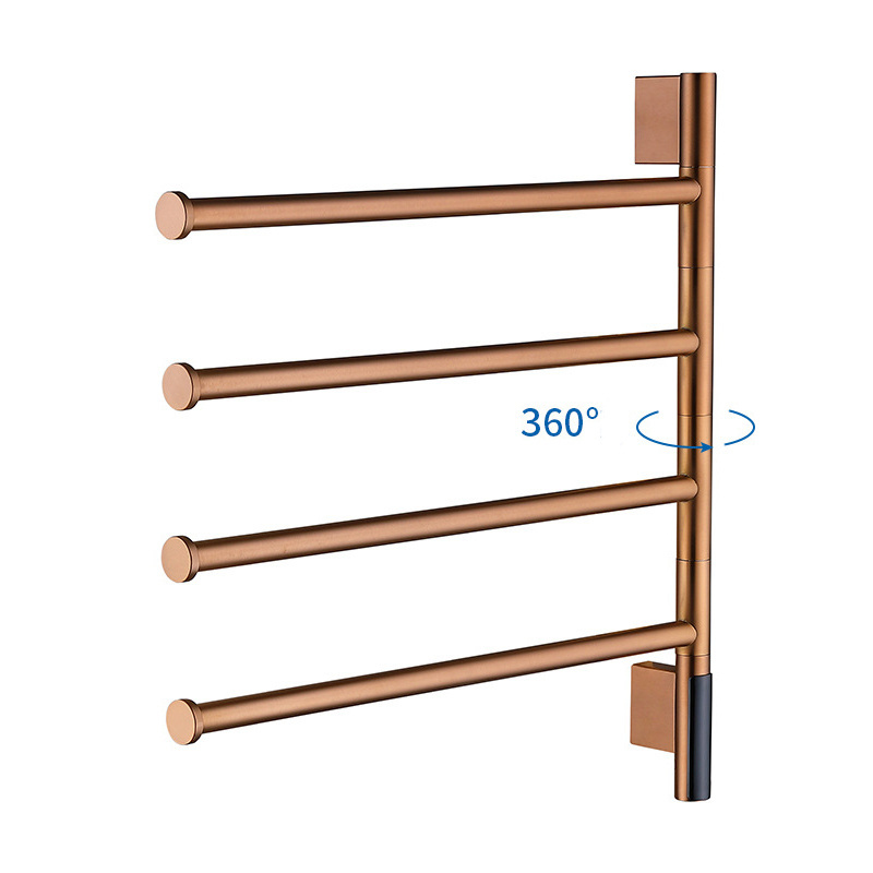 Advanced Technology Custom Black Flat Bar Electric Towel Rack Towel Shelf Rack Heated Vertical Towel Rack Rose Gold