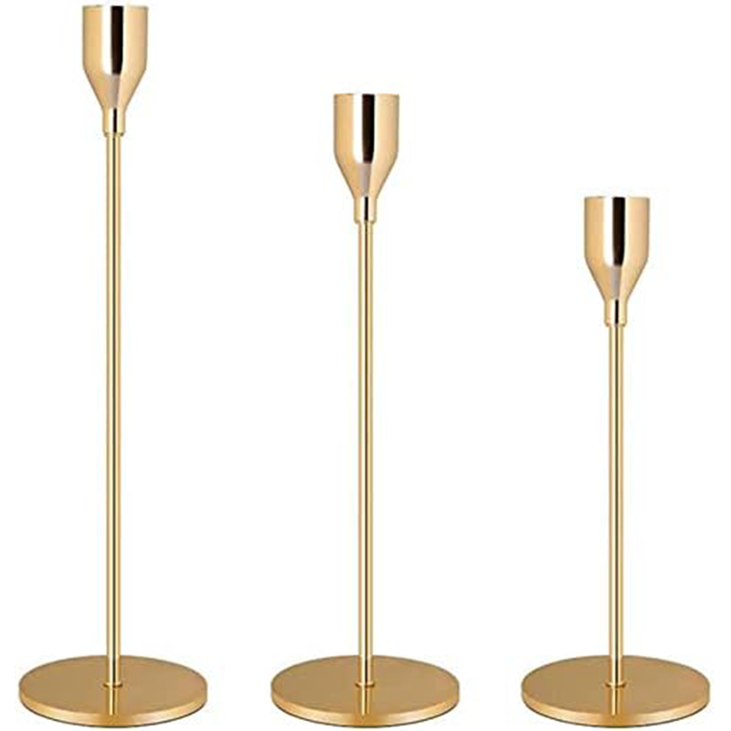 Factory Hot Sales Gold Taper Cheap Candle Holders Stick Metal Candelabra Table Centerpiece