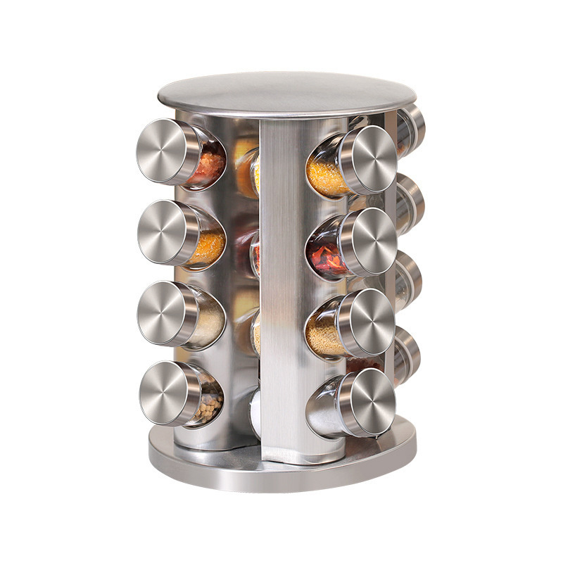 Kitchen Accessories Condiments Holder 360 Degree Revolving Seasoning Shelf  Rotating Spice Bottle Rack Organizer