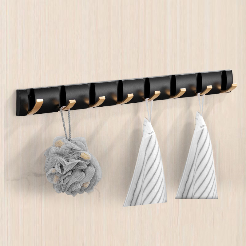 Large Capacity 6Hooks Design Door Coat Clothes Hooks Towel Clothes Wall Mounted Hanger Robe Hook