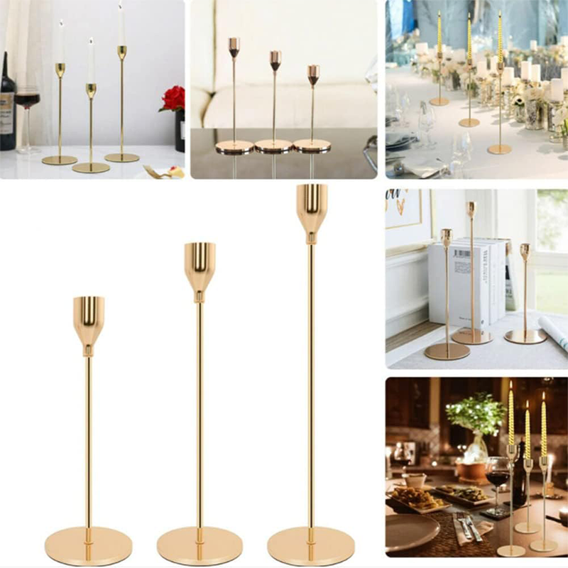 Factory Hot Sales Gold Taper Cheap Candle Holders Stick Metal Candelabra Table Centerpiece