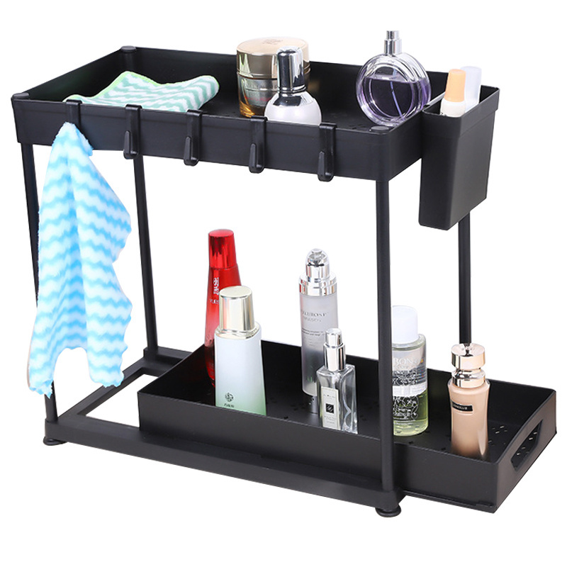 Low Moq 2-Tier Pull Out Under Sink Shelf Organizer Cabinet Organizers And Storage Under The Sink Organizer And Storage Organizer