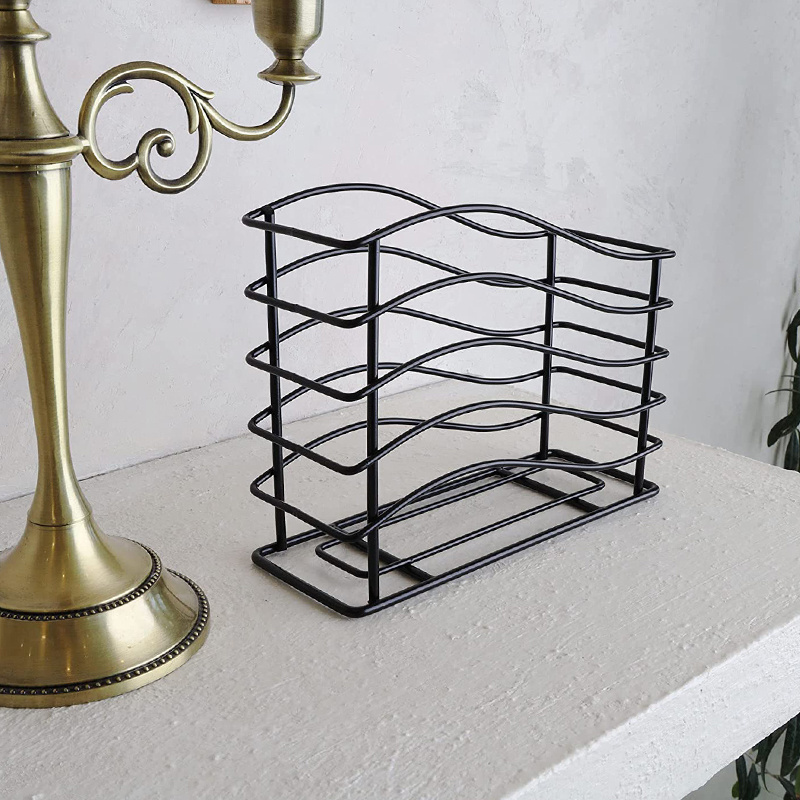 Unique Rustic Dinner Napkin Paper Holder Easy Carrying Wave Shape Design Safe And Sturdy In Large Capacity