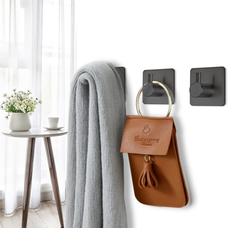 Wall Mounted Coat Rack Hook Hangers Fashion Nice Kitchen Bathroom Jacket Metal Hook Design Clothes Adhesive Hook And Loop Tapeok