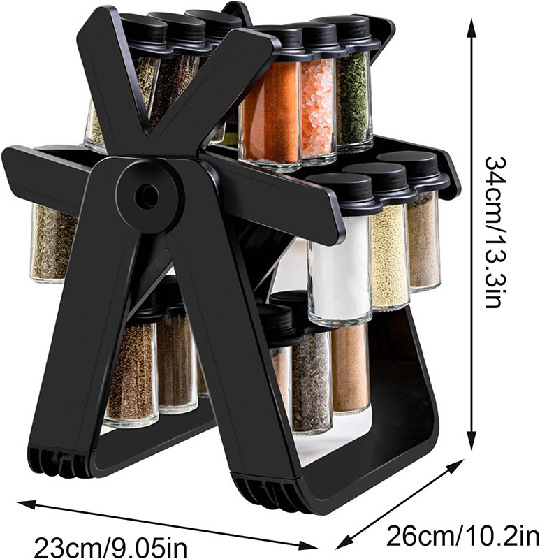 ferris wheel seasoning storage spice rack rotating ferris wheel glass spices storage organizer with spice jar set stand