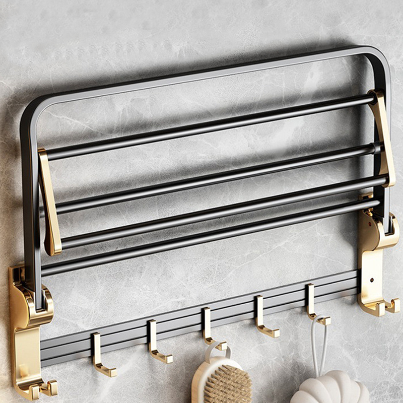 Quality Goods Black Paper Towel Bar Holder Wall Mounted Bathroom Accessories Towel Rail Rack Stand Bathroom