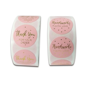 500pcs/roll Thank You Stickers Pink Stickers for Company Giveaway Birthday Party Favors Labels Mailing Supplies Office