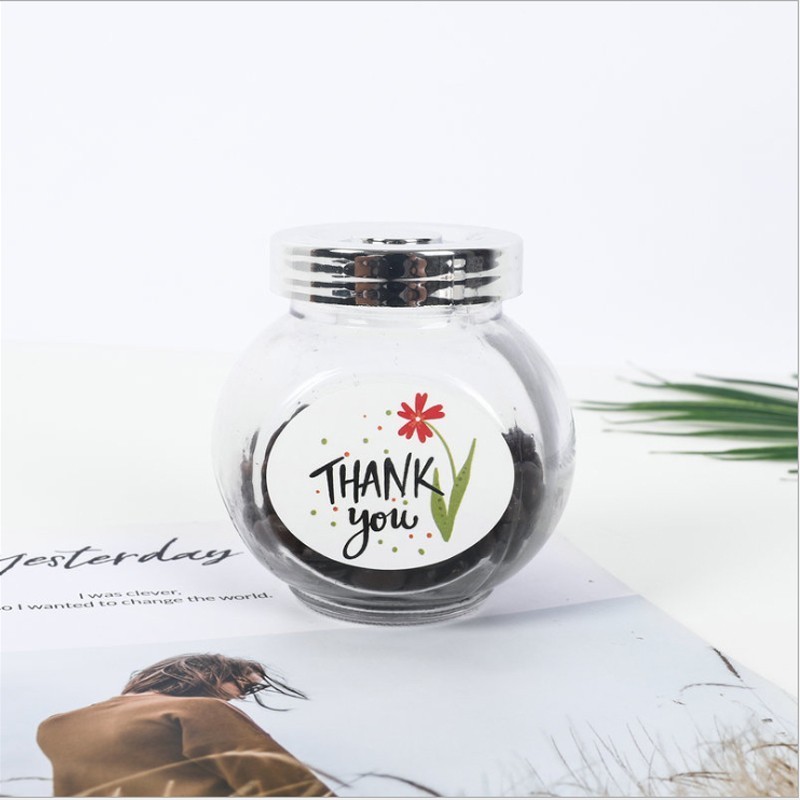 60pcs/pack Romantic Oval seal sticker Thank you sticker cute flower thank you Multifunction Seal Sticker Gift Packaging Label