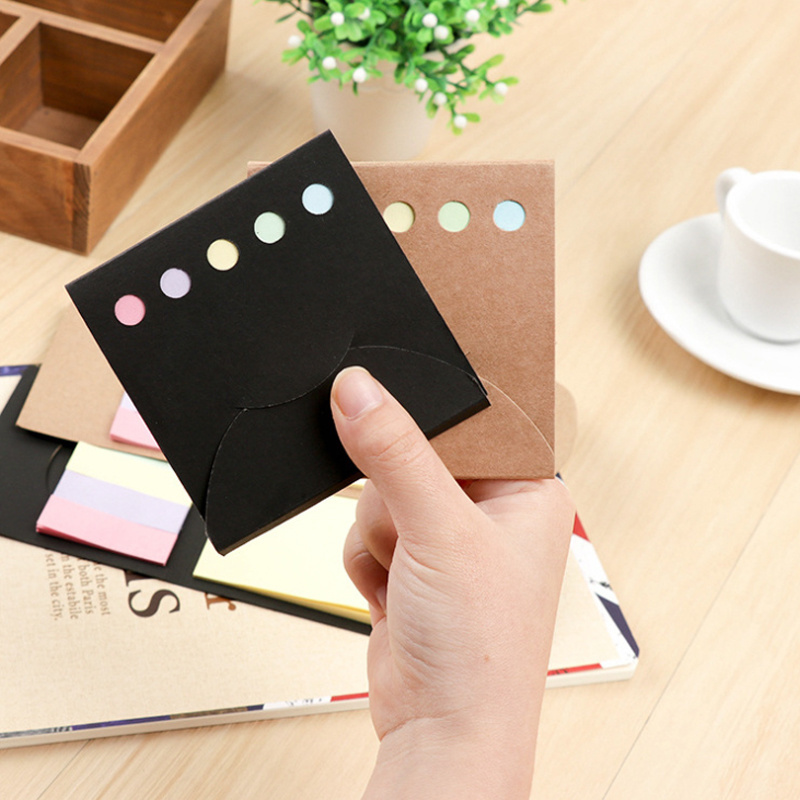 Kraft Paper Cover Colorful Self adhesive Memo Pad Sticky Note Mini Memo Sticker Paper Office School Supply New Year Gift