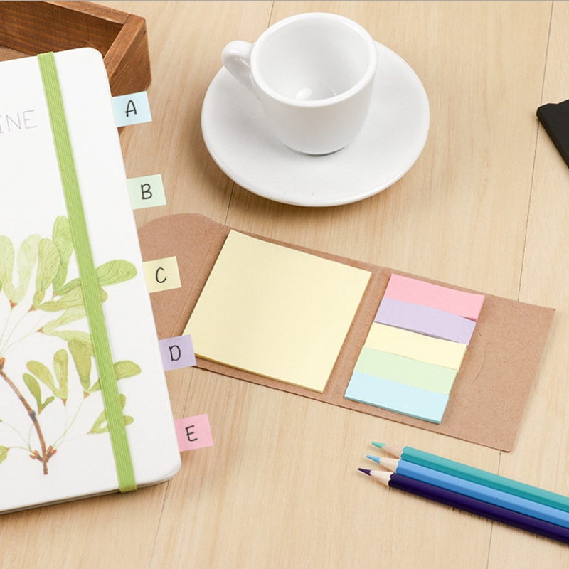 Kraft Paper Cover Colorful Self adhesive Memo Pad Sticky Note Mini Memo Sticker Paper Office School Supply New Year Gift