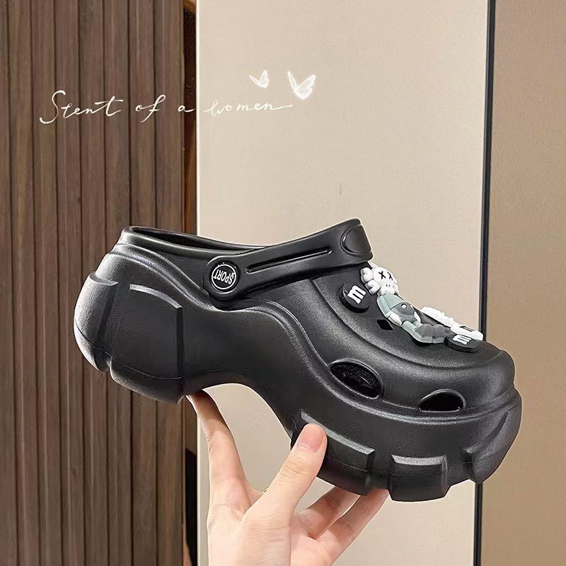 eva clog  Summer ladies wedge clogs 6CM DIY pendant women outdoor platform tide shoes nurse shoes garden shoes heightened clog