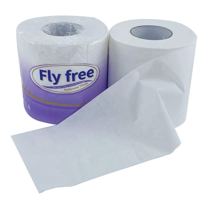 Fly free High Quality Customized Family Use Bathroom Super Soft Virgin Pulp Toilet Tissue Paper