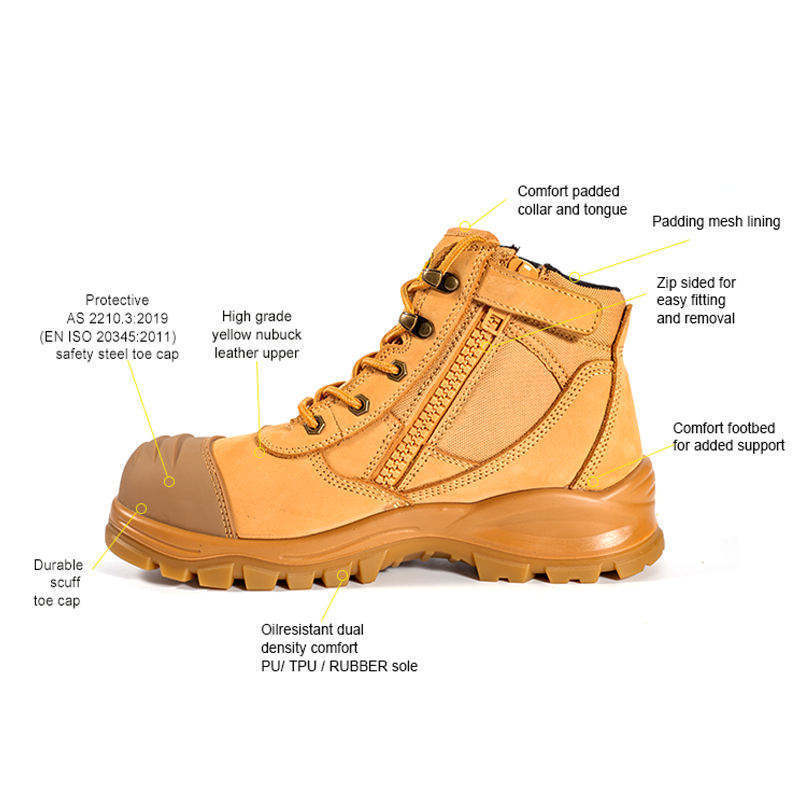 Australia Steel Toe Cap Top Layer Nubuck Leather Shoes Safety Boots