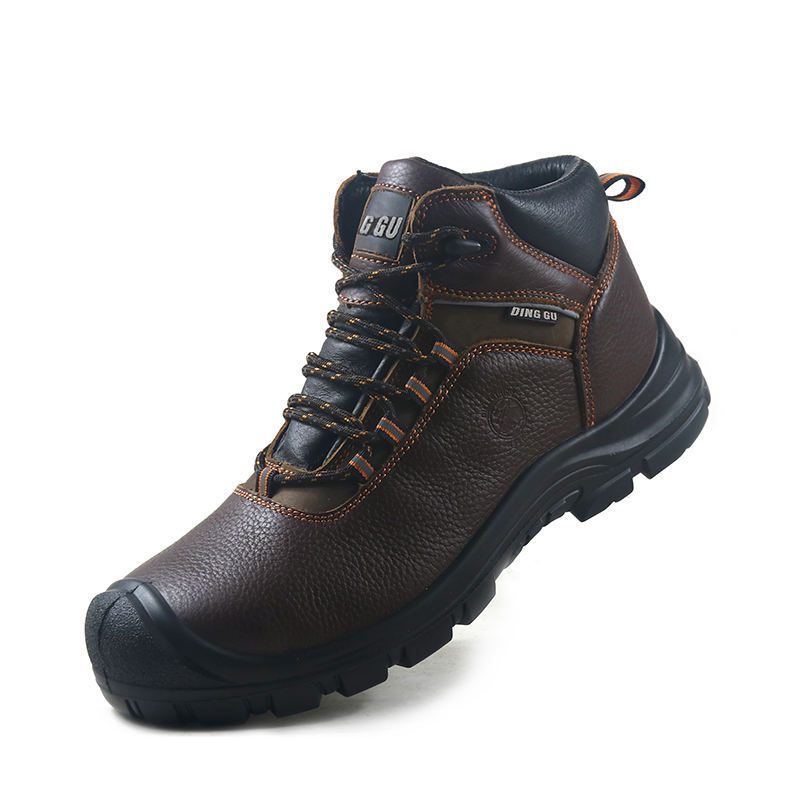 2024 Cow Leather Oil Slip Resistant Pu Sole Steel Toe Shoes Construction for Mens Work Boots