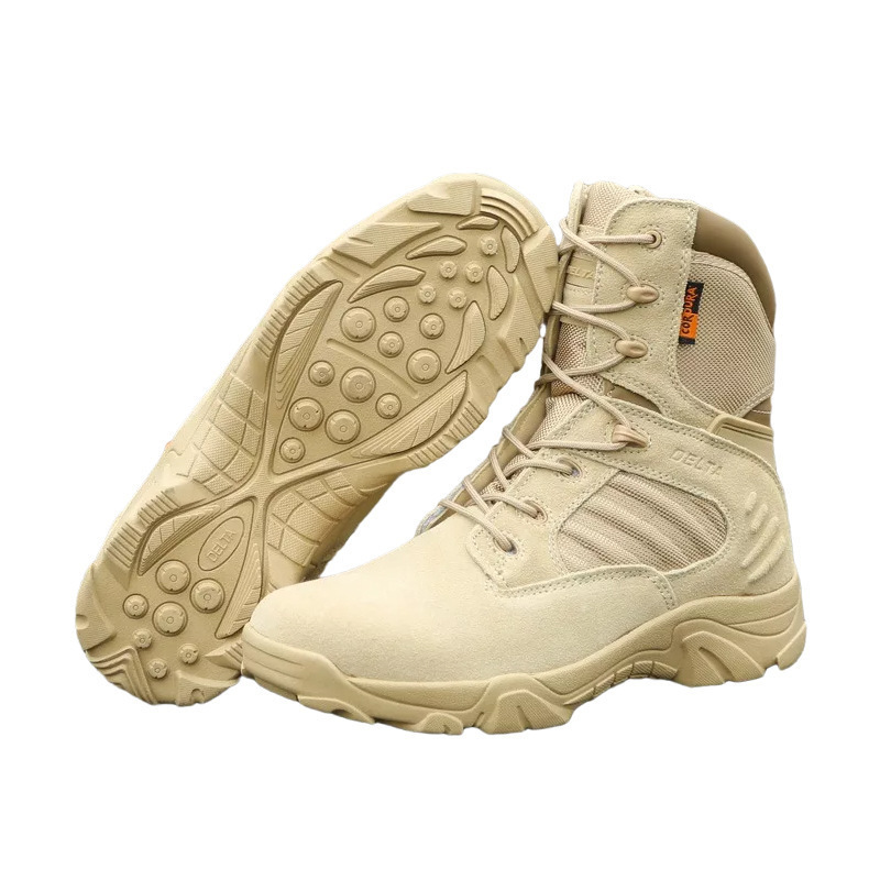 Source manufacturers wholesale cowhide suede training boots outdoor high-top desert hunting boots