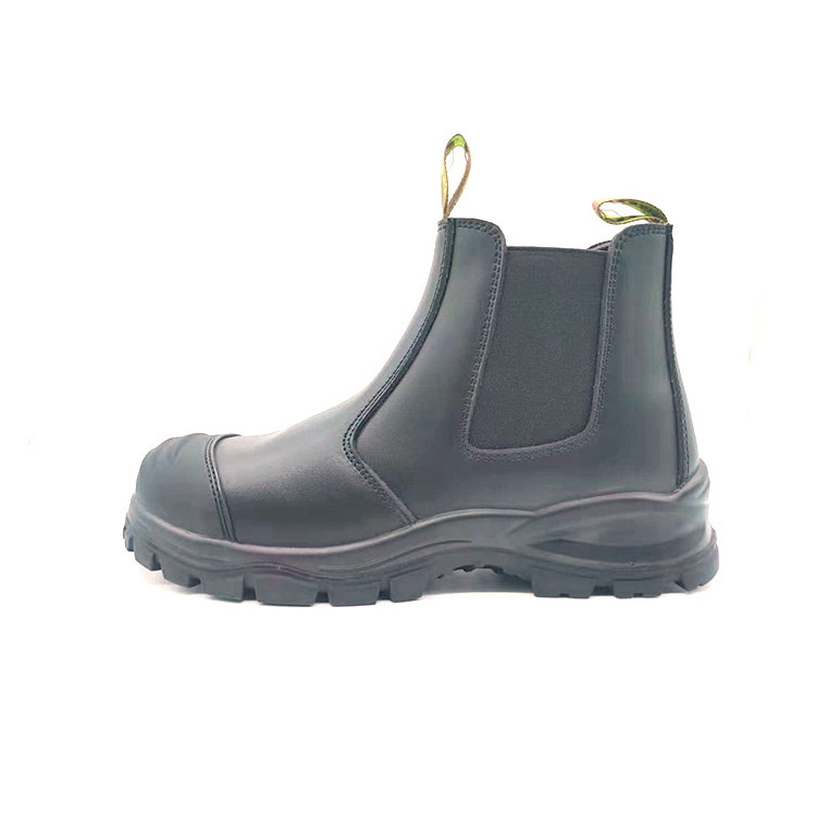 Full leather labor insurance shoes comfortable and breathable steel toe toe work shoes Chelsea boots