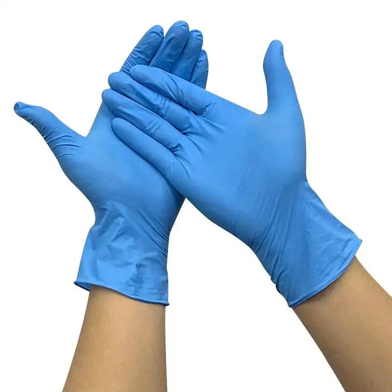 Free Samples Disposable Blue Color Nitrile Examination Glovees In Malaysia