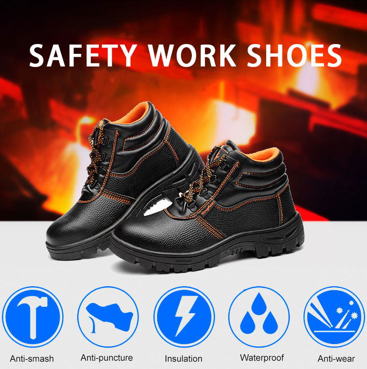 2023 Safety Shoes Steel Toe New Boots Zapatos De Seguridad Men Rubber Work Protect Safety Boots