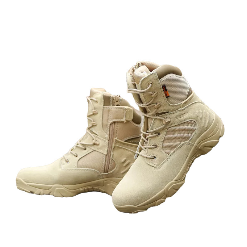 Source manufacturers wholesale cowhide suede training boots outdoor high-top desert hunting boots