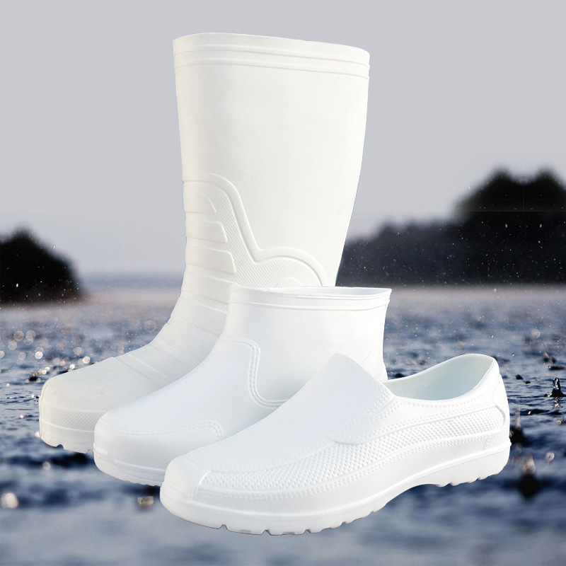 Men's middle and high tube labor protection rain boots waterproof shoes thickened EVA foam rain boots