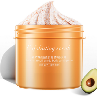 Private label skin organic shea butter body hand foot scrub for pedicure whitening exfoliating