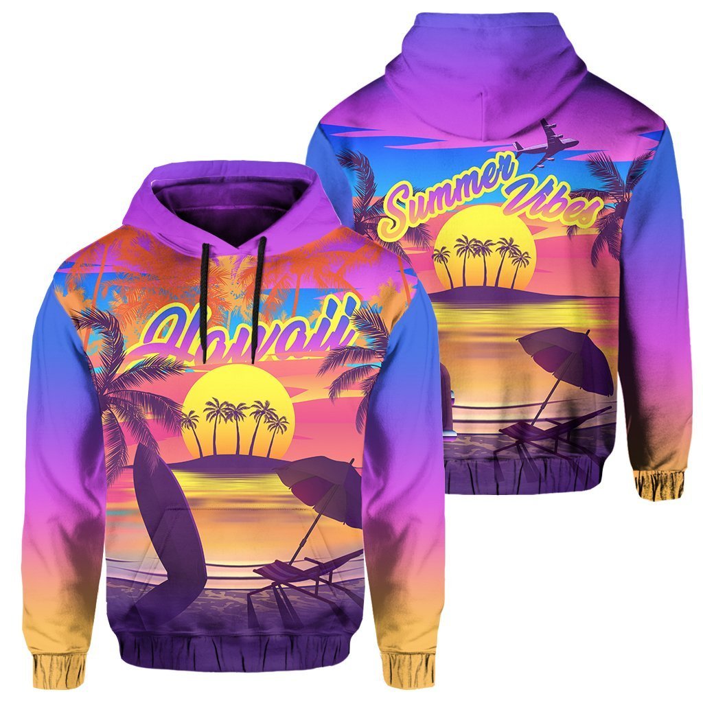 High Quality Wholesale Palm Tree Sunset Luxury Designer Raglan Hoodie Hawaii Aloha Summer Hoodie Oversized Soft Unisex Tracksuit