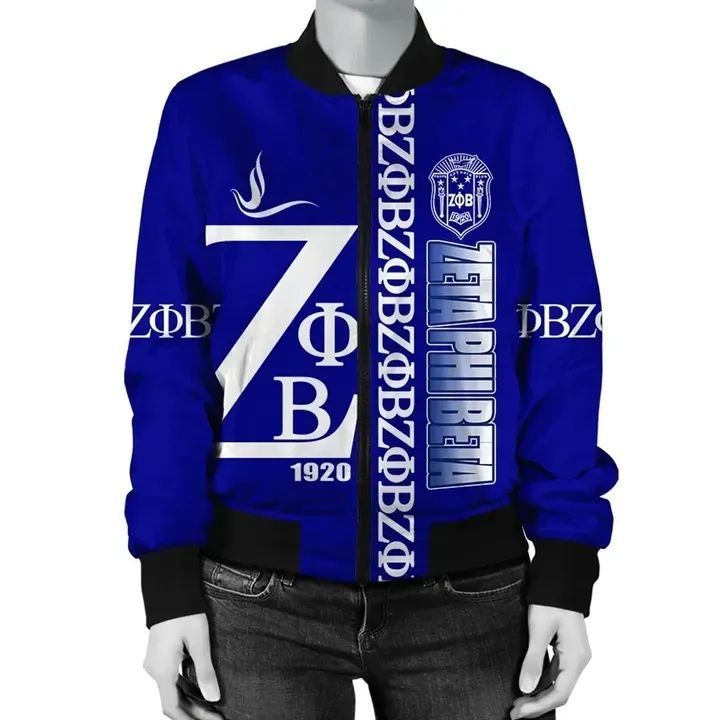 Custom Zeta Phi Beta Sorority Design ZIpper Bomber Jackets Men Plus Size Casual Winter Coats With Low MOQ Male Baseball Uniform