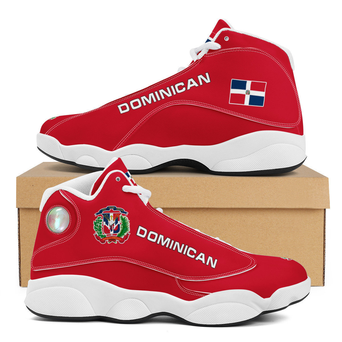 Dominican Country Flag High Top Custom Sneakers Drop Shipping Products 2023 Breathable Comfort Lace Up Shoes Men Basketball Shoe