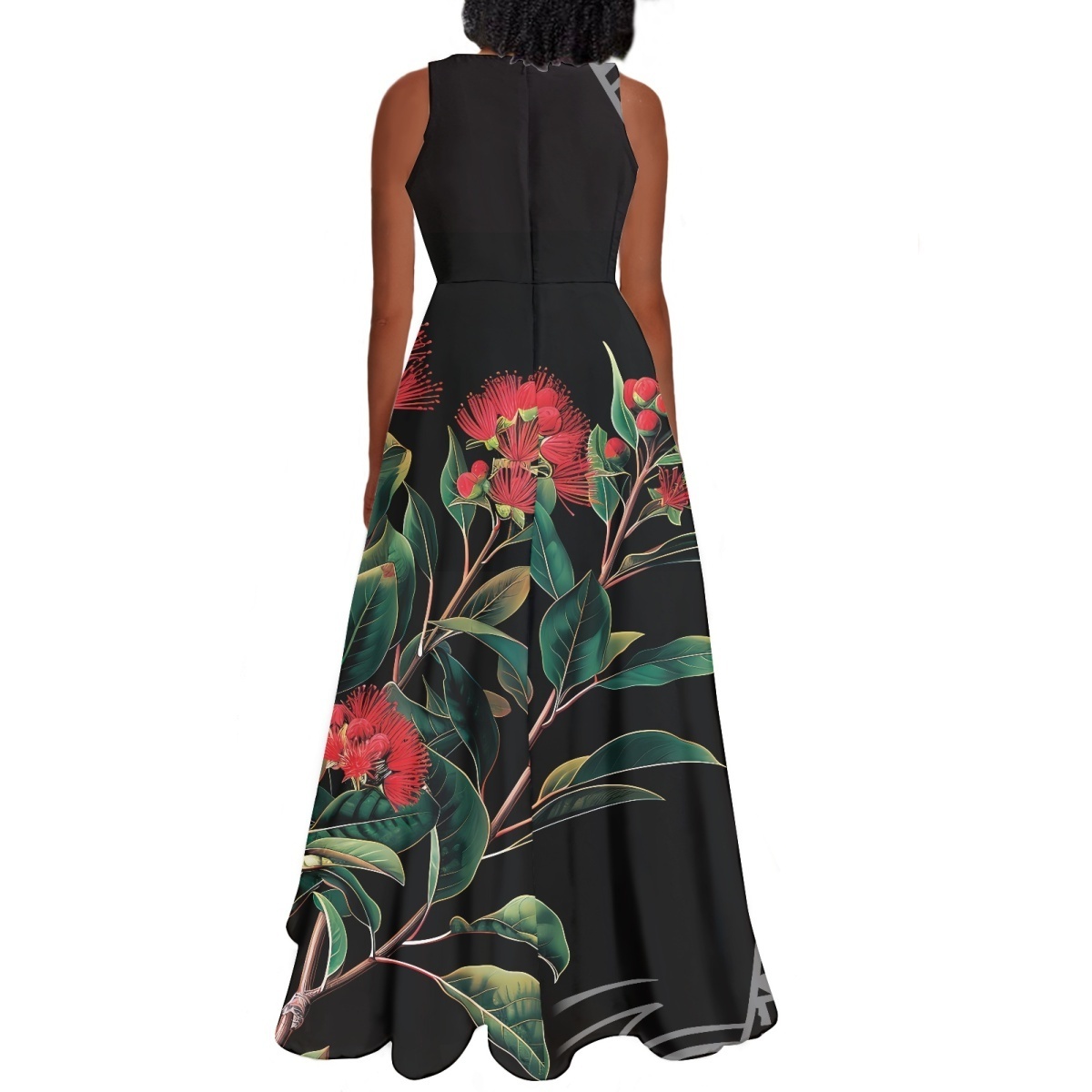 Hot Wholesale A Line Banquet Dress Pohutukawa Flowers Designer Ladies Off Shoulder Sleeveless Dress 2024 Women Clothing Cheap