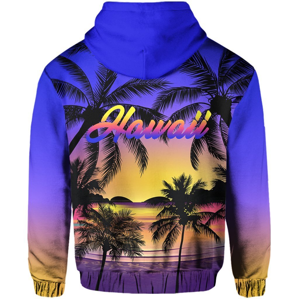 High Quality Wholesale Palm Tree Sunset Luxury Designer Raglan Hoodie Hawaii Aloha Summer Hoodie Oversized Soft Unisex Tracksuit