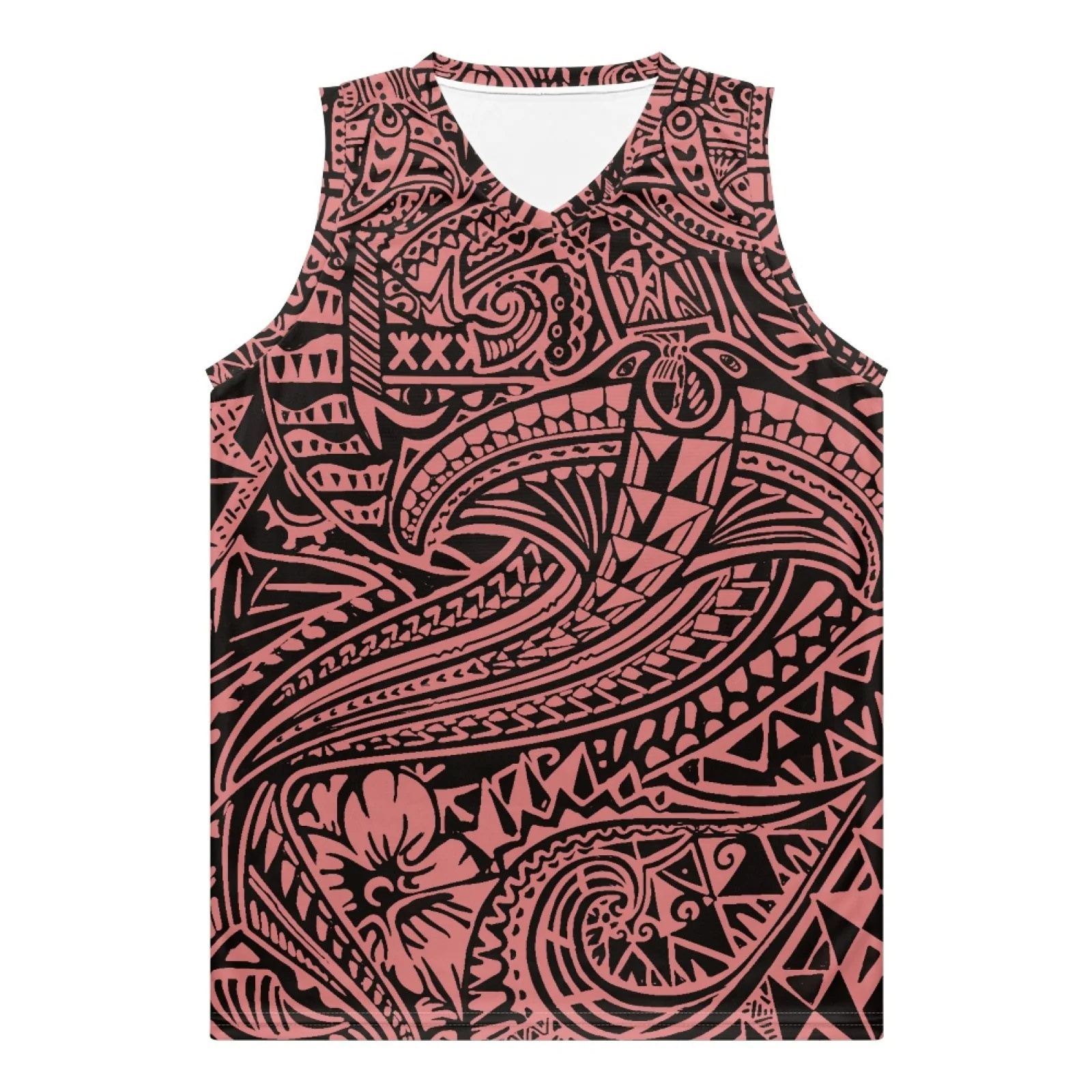 Samoan Tribal Totem Print Boys Girls Sleeveless Basketball Jersey Factory Direct Sales Adult Kids Training Football Jersey Cheap