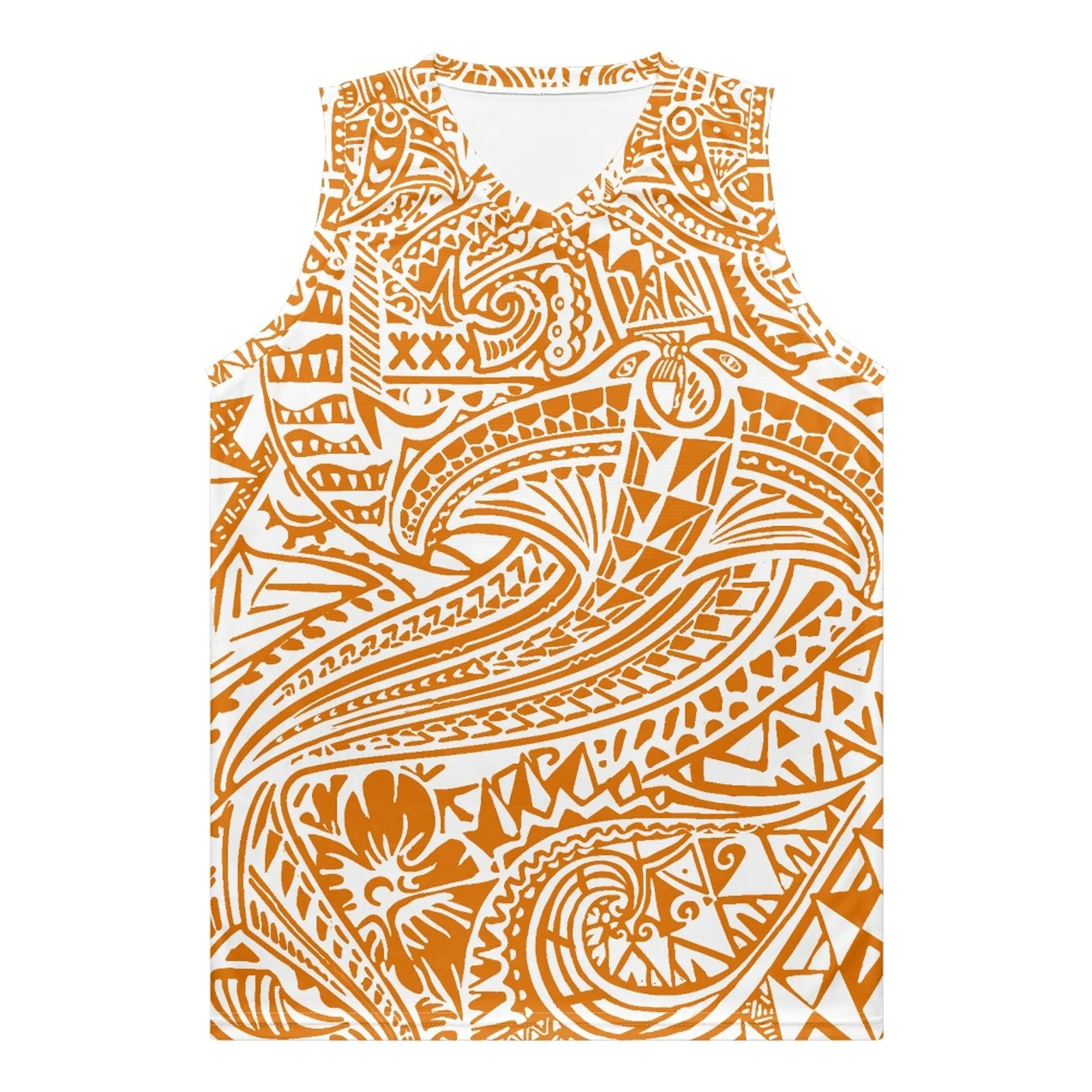 Samoan Tribal Totem Print Boys Girls Sleeveless Basketball Jersey Factory Direct Sales Adult Kids Training Football Jersey Cheap