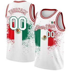 Wholesale Custom Sublimated Mexico Basketball Jersey Kid Mexican Game Clothing Basketball Uniform With Factory latest Jersey Hot