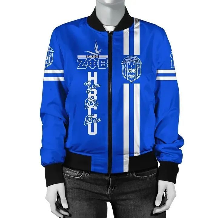 Custom Zeta Phi Beta Sorority Design ZIpper Bomber Jackets Men Plus Size Casual Winter Coats With Low MOQ Male Baseball Uniform