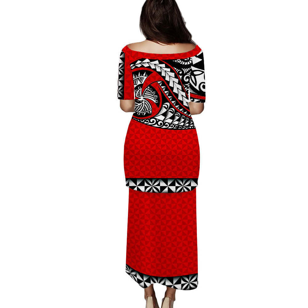 Tonga Ngatu Style Puletasi Dress Drop Shipping Products 2023 Breathable Travel Beach Fashion Dress Polynesian Women Clothing Hot