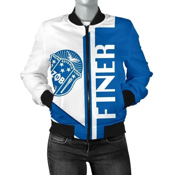 Custom Zeta Phi Beta Sorority Design ZIpper Bomber Jackets Men Plus Size Casual Winter Coats With Low MOQ Male Baseball Uniform