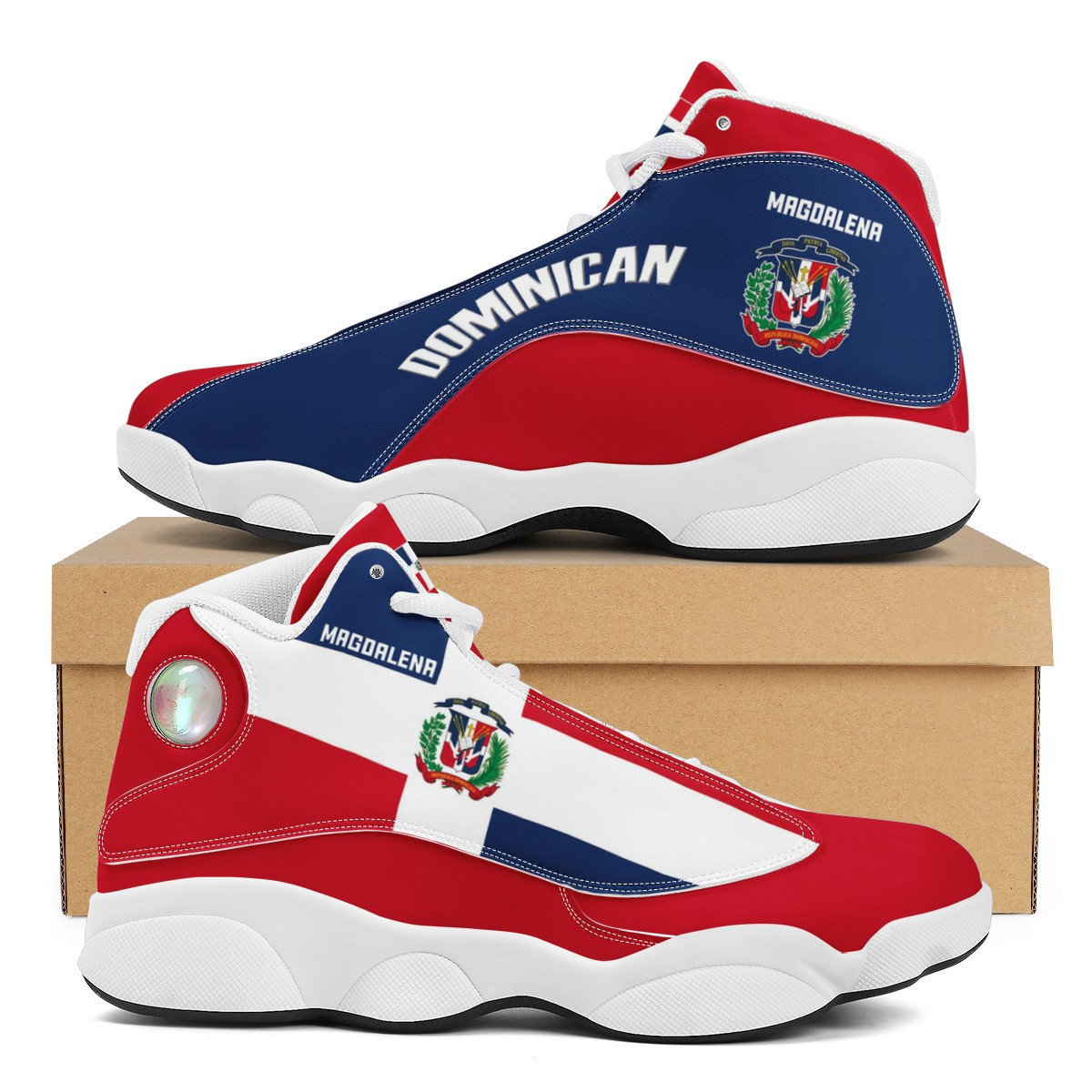 Dominican Country Flag High Top Custom Sneakers Drop Shipping Products 2023 Breathable Comfort Lace Up Shoes Men Basketball Shoe