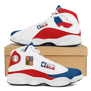 Minimum Order Quantity New Czechia Flag Pattern Women Men Sneakers Quality Assurance Anti-slip Basketball Shoes Sublimation Shoe