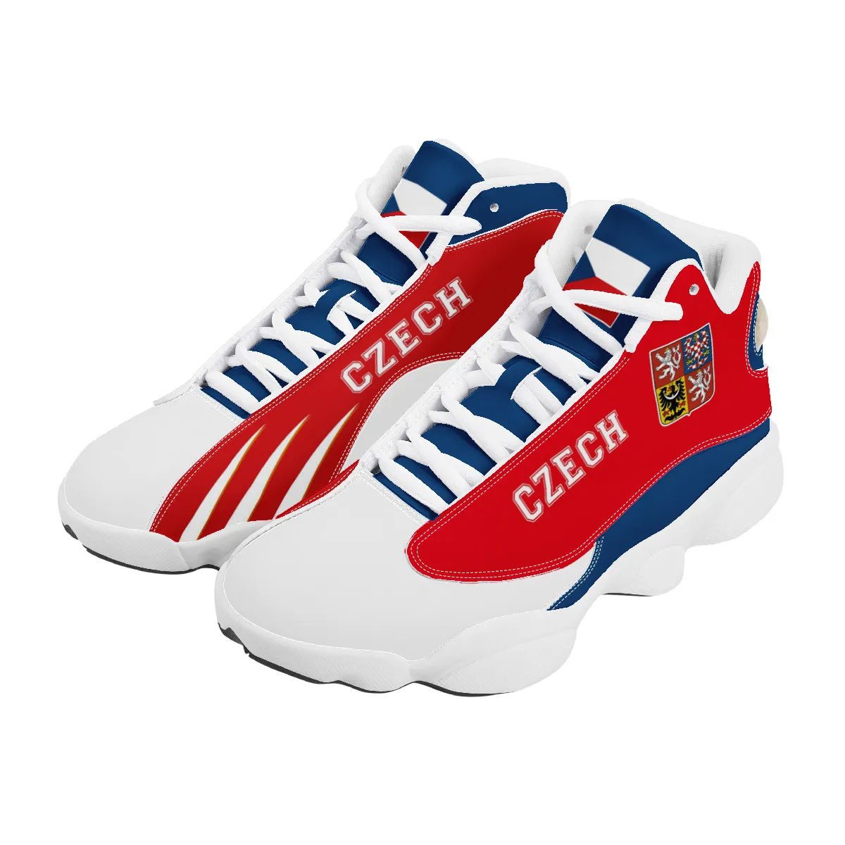 Minimum Order Quantity New Czechia Flag Pattern Women Men Sneakers Quality Assurance Anti-slip Basketball Shoes Sublimation Shoe